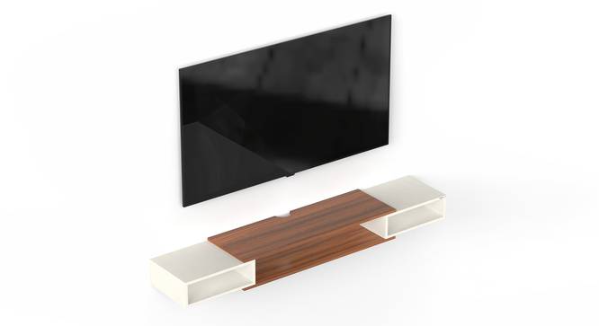 Toska Wall Mounted Entertainment TV Unit (50 Inch Size, Walnut & Frosty Finish) by Urban Ladder - Design 1 Side View - 842716