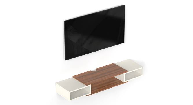 Toska Wall Mounted Entertainment TV Unit (42 Inch Size, Walnut & Frosty Finish) by Urban Ladder - Design 1 Side View - 842720