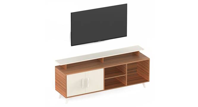 Skiddo Floor standing Entertainment TV Unit (55 Inch Size, Walnut & White Finish) by Urban Ladder - Design 1 Side View - 842722