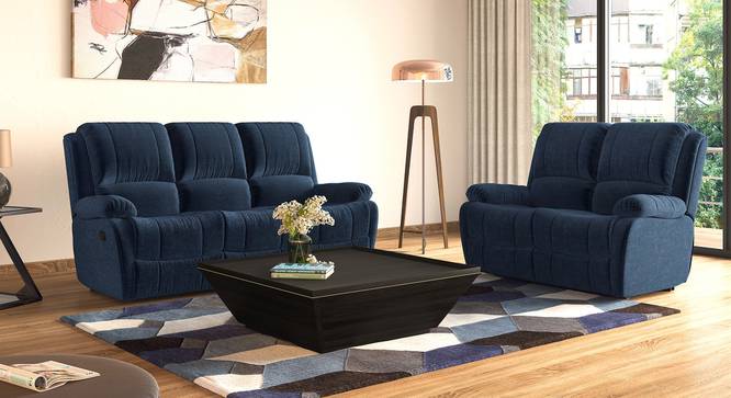 Lebowski Recliner (Two Seater, Cobalt Fabric) by Urban Ladder - Full View Design 1 - 