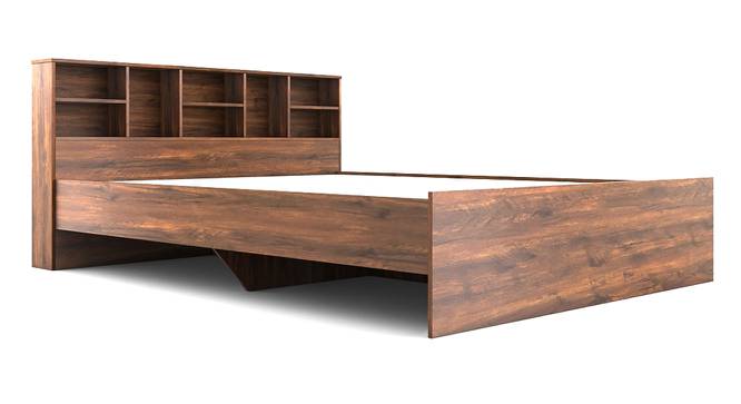 Nexon King Bed In Choco Walnut Color (Queen Bed Size, Natural Teak Finish) by Urban Ladder - Design 1 Side View - 844083