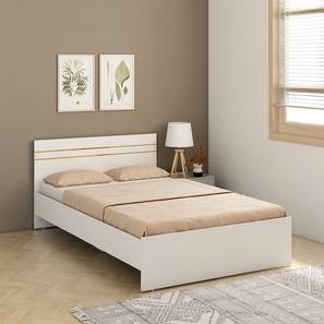 Double Beds Without Storage Design Kane Engineered Wood Double Size Non Storage Bed in Frosty White Finish