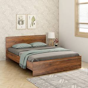 a globia creations Amber Engineered Wood King Size Non Storage Bed in Natural Teak Finish-picture-10