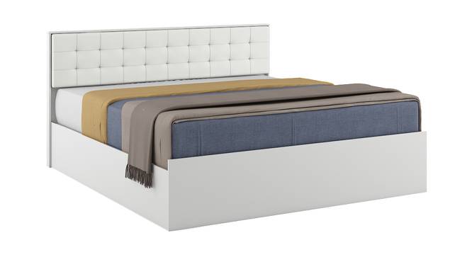 Alvin Queen Bed With Box Storage In Asian Walnut Color (Queen Bed Size, Box Storage Type, Frosty White Finish) by Urban Ladder - Front View Design 1 - 844169
