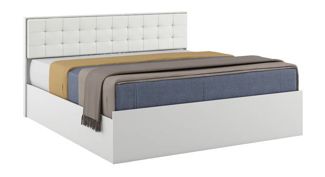 Alvin Queen Bed With Box Storage In Asian Walnut Color (King Bed Size, Box Storage Type, Frosty White Finish) by Urban Ladder - Front View Design 1 - 844183