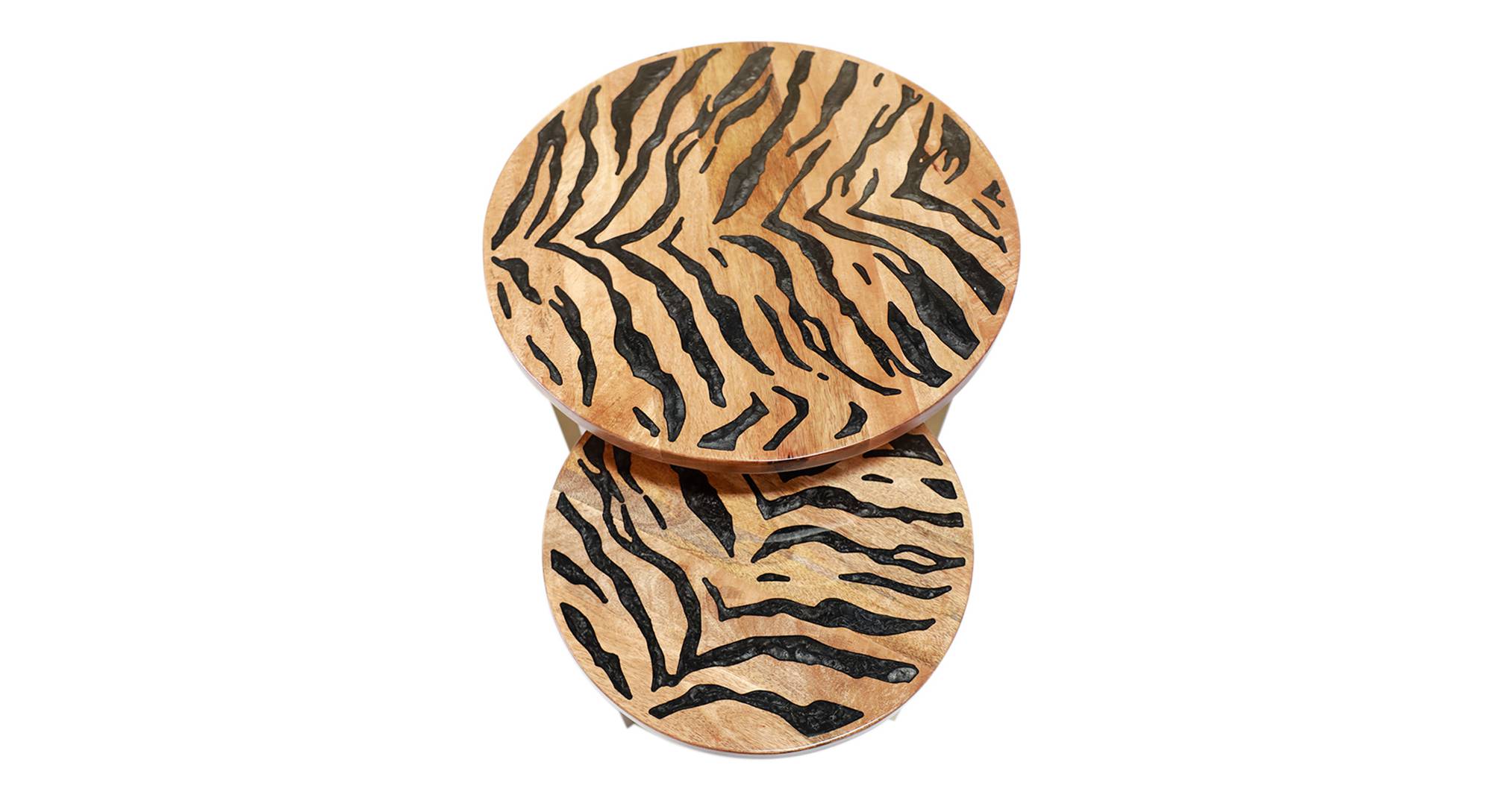 Epoxy Set of Two Tiger Side Table Urban Ladder