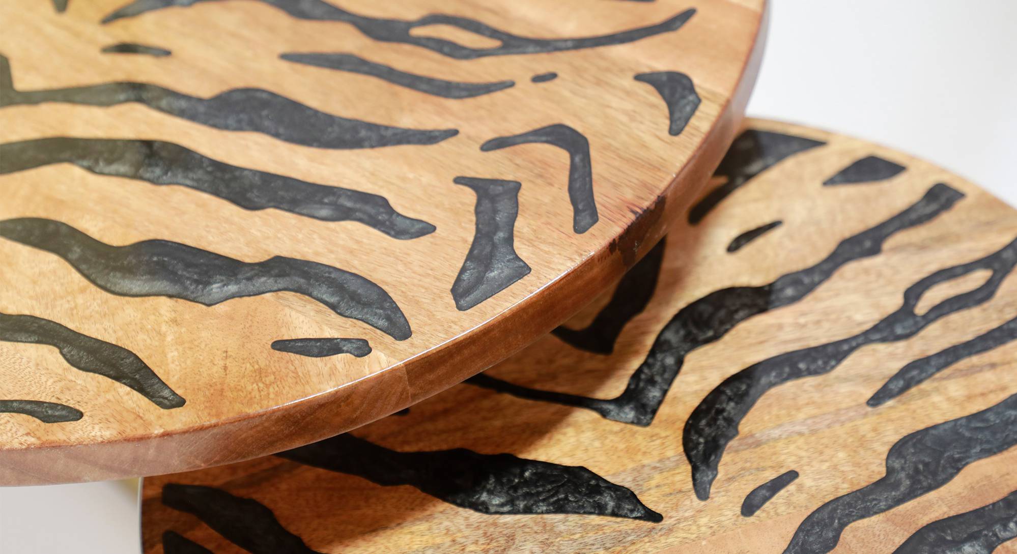 Epoxy Set of Two Tiger Side Table Urban Ladder