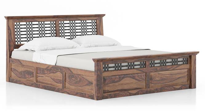 Bunai Queen Size Bed with Box Storage (Finish: Teak) (Teak Finish, Queen Bed Size, Box Storage Type) by Urban Ladder - - 844291