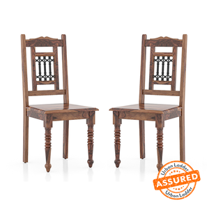 Dining Room New Arrivals Design Bunai Solid Wood Dining Chair set of 2 in Teak Finish