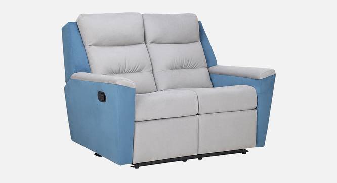 Bello Three Seater Recliner (Two Seater, Grey With Teal) by Urban Ladder - Front View Design 1 - 844373