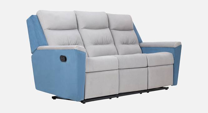 Bello Three Seater Recliner (Three Seater, Grey With Teal) by Urban Ladder - Front View Design 1 - 844374
