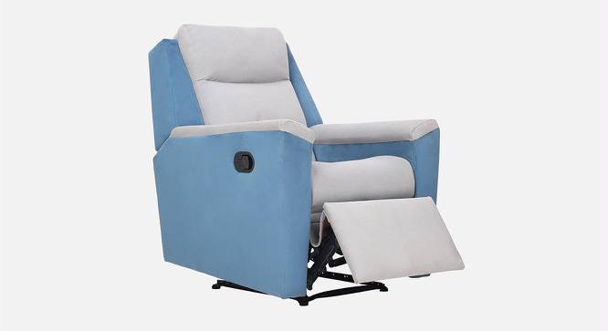 Bello Three Seater Recliner (One Seater, Grey With Teal) by Urban Ladder - Design 1 Side View - 844379