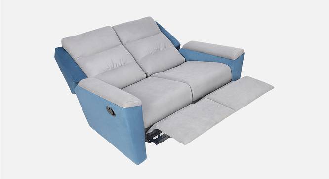 Bello Three Seater Recliner (Two Seater, Grey With Teal) by Urban Ladder - Design 1 Side View - 844380