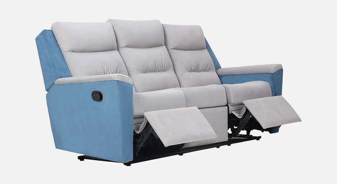 Bello Three Seater Recliner (Three Seater, Grey With Teal) by Urban Ladder - Design 1 Side View - 844381