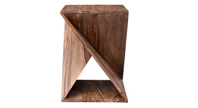 Daye Solid Wood Side Table (Rustic Teak Finish) by Urban Ladder - Design 1 Side View - 844432