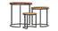 Chelli Solid Wood Nested Tables - Set of 3 (Natural & Metal Finish) by Urban Ladder - Design 1 Side View - 844437