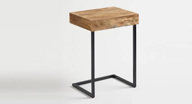 Shaunie Solid Wood Side Table (Natural & Black Finish) by Urban Ladder - Front View Design 1 - 844472