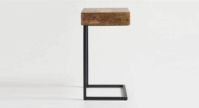 Shaunie Solid Wood Side Table (Natural & Black Finish) by Urban Ladder - Design 1 Side View - 844487