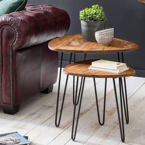 woodenmood Minto Solid Wood Side Table in Honey Oak And Black Finish-picture-17