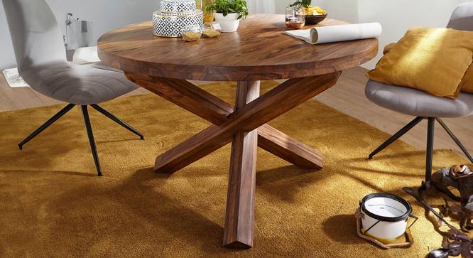 Holliday 4 Seater Solid Wood Dining Table (Honey Oak Finish) by Urban Ladder - Front View Design 1 - 844538