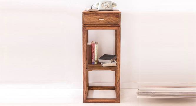 Wanetta Solid Wood Side Table (Honey Oak Finish) by Urban Ladder - Design 1 Side View - 844590