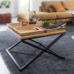 woodenmood Freeman Solid Wood Side Table in Natural & Black Finish-picture-13