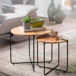 Tercia Solid Wood Side Table in Natural & Black Finish-image-13