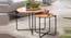 Tercia Solid Wood Nested Tables - Set of 2 (Natural & Black Finish) by Urban Ladder - Front View Design 1 - 844623