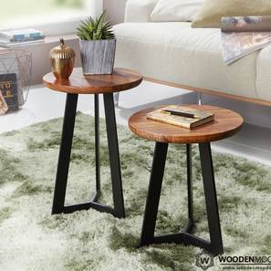 Avry Solid Wood Side Table in Honey Oak And Black Finish-image-14