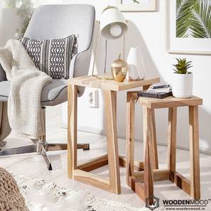 Jaydee Solid Wood Side Table in Natural Finish-image-42
