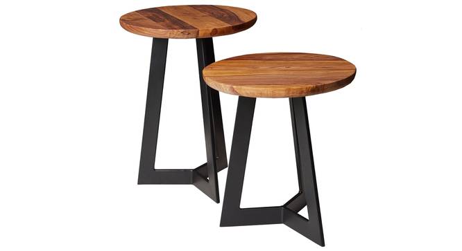 Avry Solid Wood Nested Tables (Honey Oak And Black Finish) by Urban Ladder - Front View Design 1 - 844668