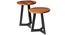 Avry Solid Wood Nested Tables (Honey Oak And Black Finish) by Urban Ladder - Front View Design 1 - 844668