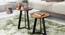 Avry Solid Wood Nested Tables (Honey Oak And Black Finish) by Urban Ladder - Design 1 Side View - 844675