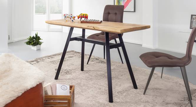 Iona 6 Seater Solid Wood Dining Table (Natural Finish) by Urban Ladder - Front View Design 1 - 844701