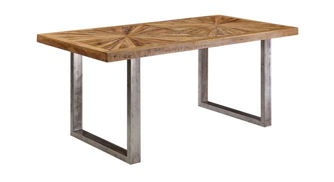 Hood 4 Seater Solid Wood Dining Table (Rustic Natural Finish) by Urban Ladder - Design 1 Side View - 844708