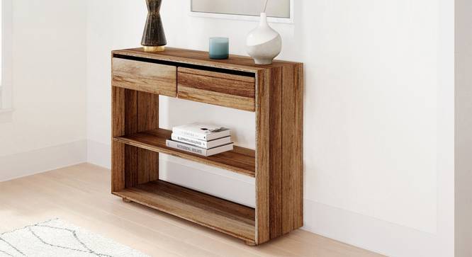 Perla Solid Wood Console Table (Natural Finish) by Urban Ladder - Front View Design 1 - 844765
