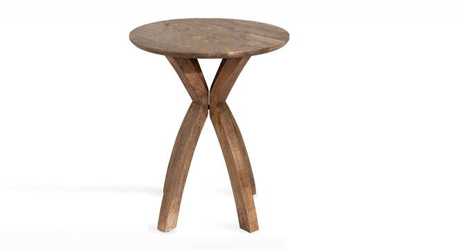 Lando Solid Wood Side Table (Rustic Teak Finish) by Urban Ladder - Front View Design 1 - 844766