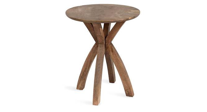 Lando Solid Wood Side Table (Rustic Teak Finish) by Urban Ladder - Design 1 Side View - 844770