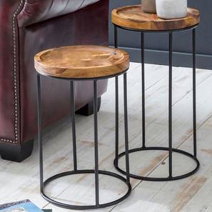 woodenmood Shadow Solid Wood Side Table in Honey Oak And Black Finish-picture-10