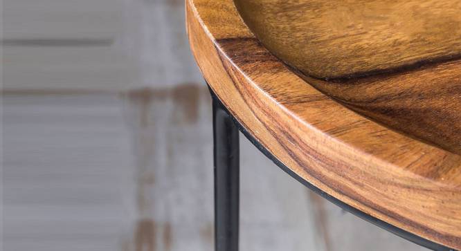 Shadow Solid Wood Nested Tables - Set of 2 (Honey Oak And Black Finish) by Urban Ladder - Design 1 Side View - 844805