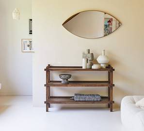 Quinlynn Solid Wood Console Table in Provincial Teak Finish