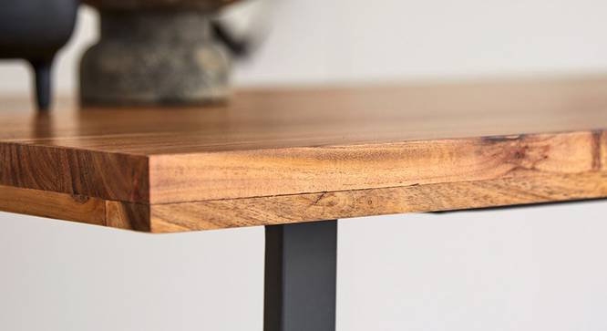 Ewan 6 Seater Solid Wood Dining Table (Honey Oak Finish) by Urban Ladder - Front View Design 1 - 844825