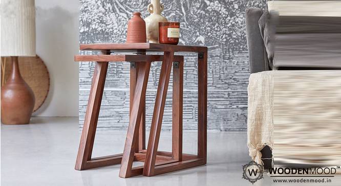 Reeves Solid Wood Nested Tables - Set of 2 (HONEY Finish) by Urban Ladder - Front View Design 1 - 844834