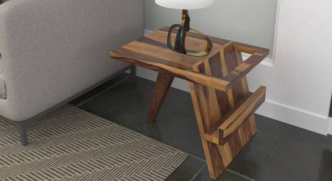 Girli Solid Wood End Table (PROVINCIAL TEAK Finish) by Urban Ladder - Front View Design 1 - 844836