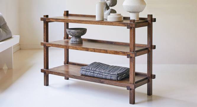 Quinlynn Solid Wood Console Table (PROVINCIAL TEAK Finish) by Urban Ladder - Design 1 Side View - 844842