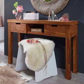 Wooden Mood Design Wadsworth Solid Wood Console Table in Honey Oak Finish