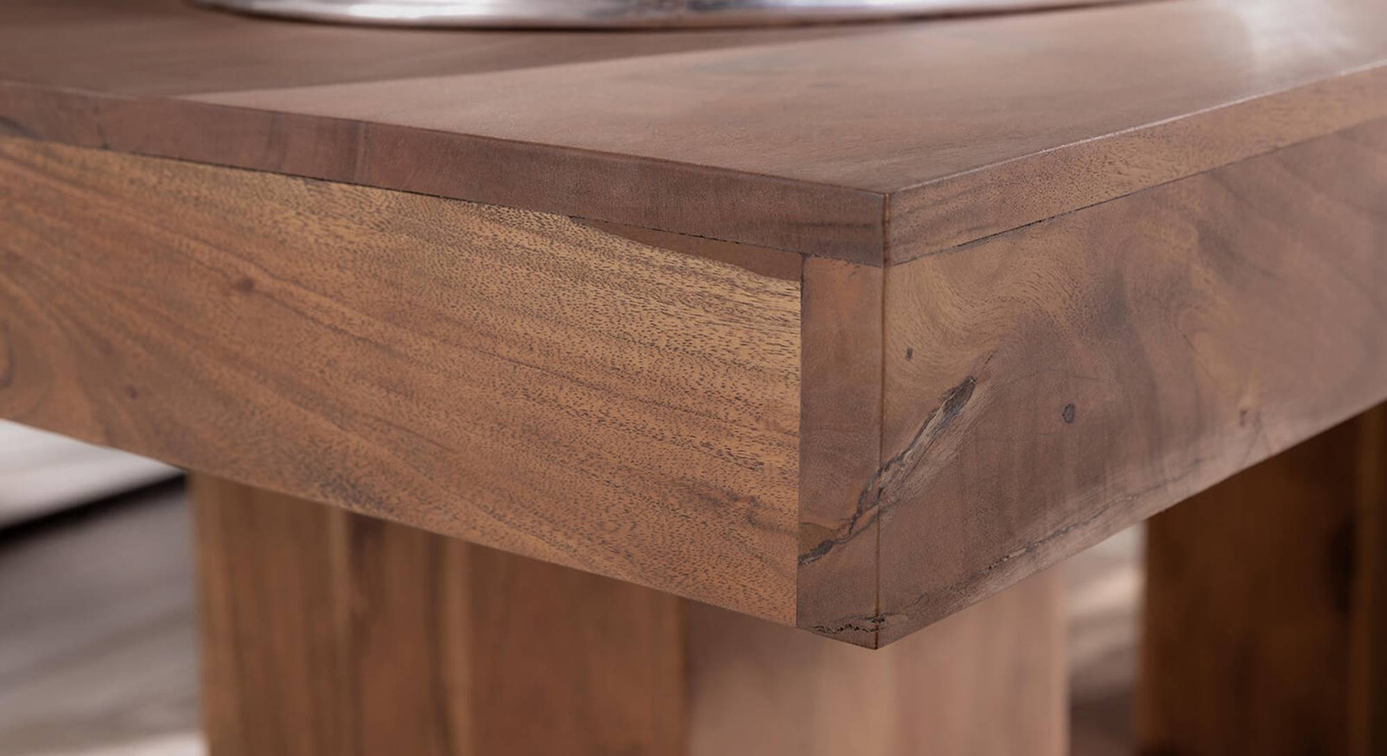 Kaia Solid Wood 8 Seater Dining Table in Light Walnut Finish - Urban Ladder