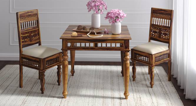 Reeves 2 Seater Dining Set (Brown, PROVINCIAL TEAK Finish) by Urban Ladder - Front View Design 1 - 844899