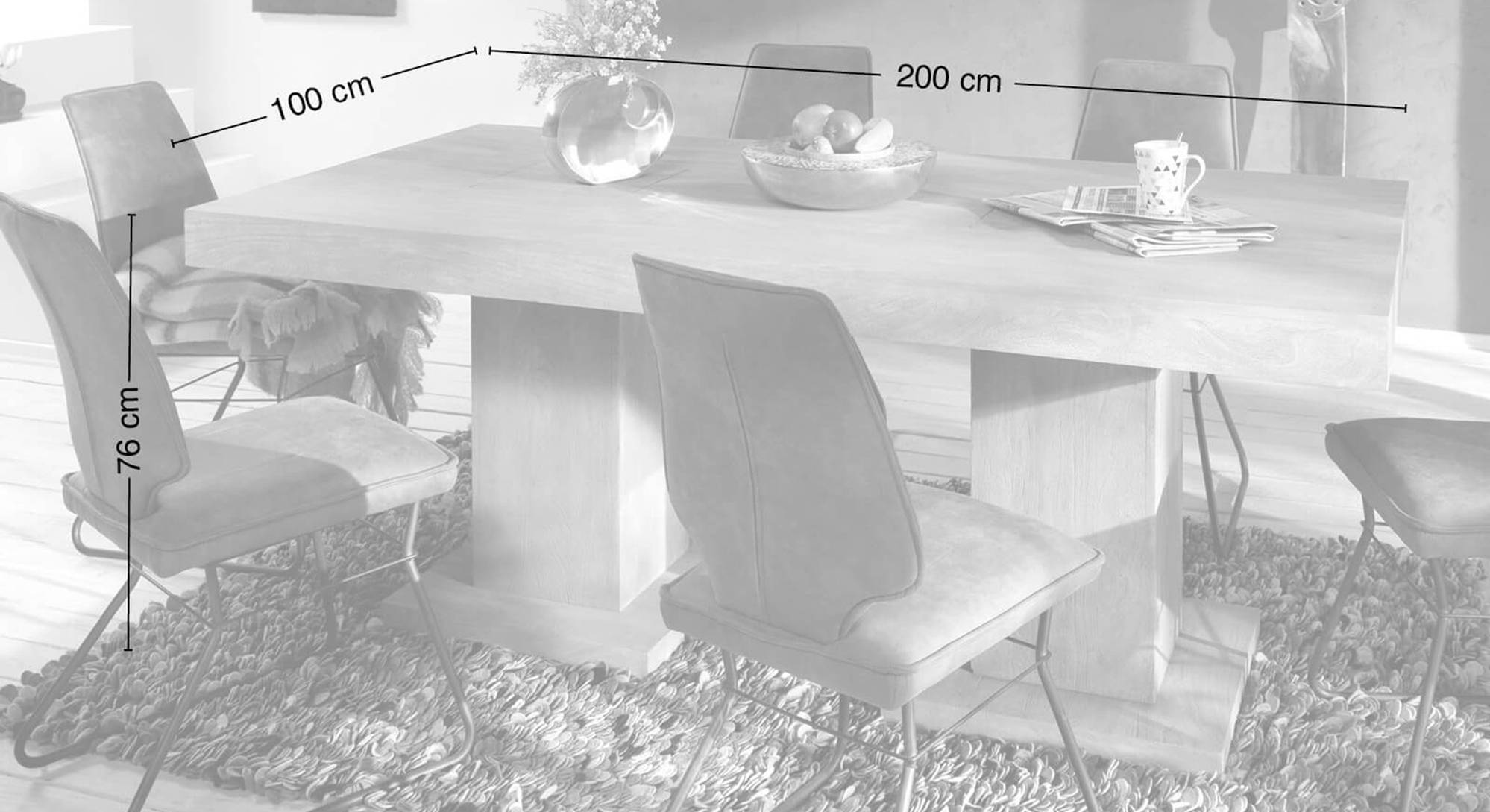 Kaia Solid Wood 8 Seater Dining Table in Light Walnut Finish Urban Ladder