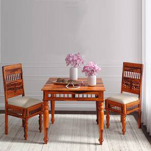 All 2 & 3 Seater Dining Table Sets Design Reeves Rosewood 2 Seater Dining Table with Set of Chairs in Honey Oak Finish